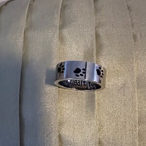 Silver Paw Print Ring